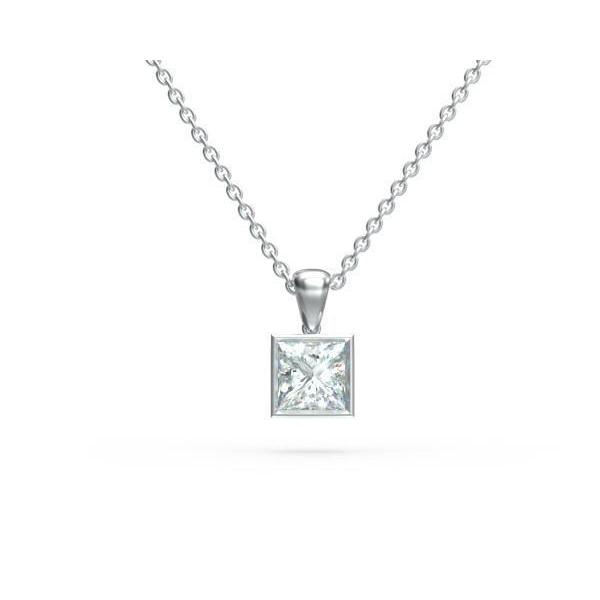 Real Diamonds Princess Diamond Solitaire Pendant Necklace, Weight: 0.60 Gm  at Rs 38000 in Surat